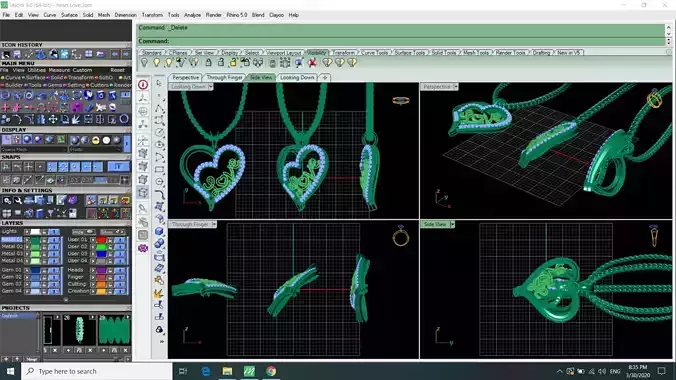 heart Love pendent  3D print model