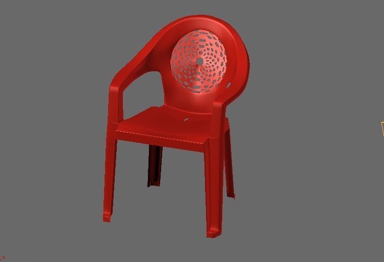 Plastic chair 3D print model_5