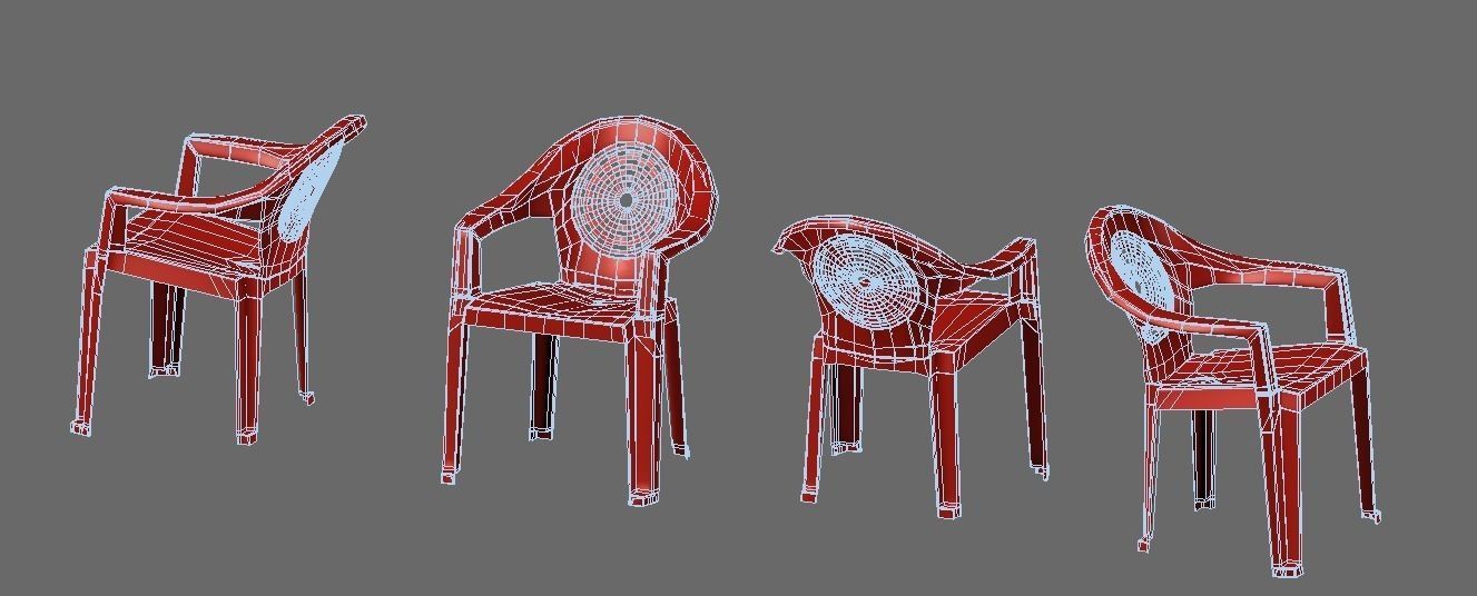 Plastic chair 3D print model_7