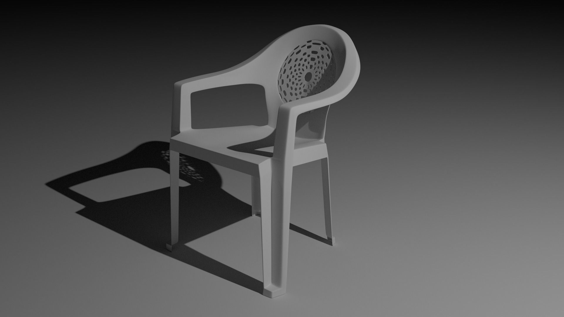 Plastic chair 3D print model_4