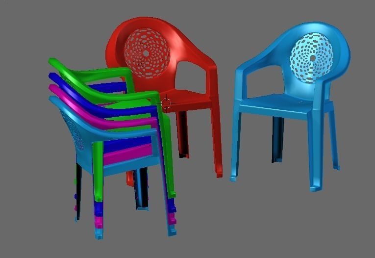 Plastic chair 3D print model_6