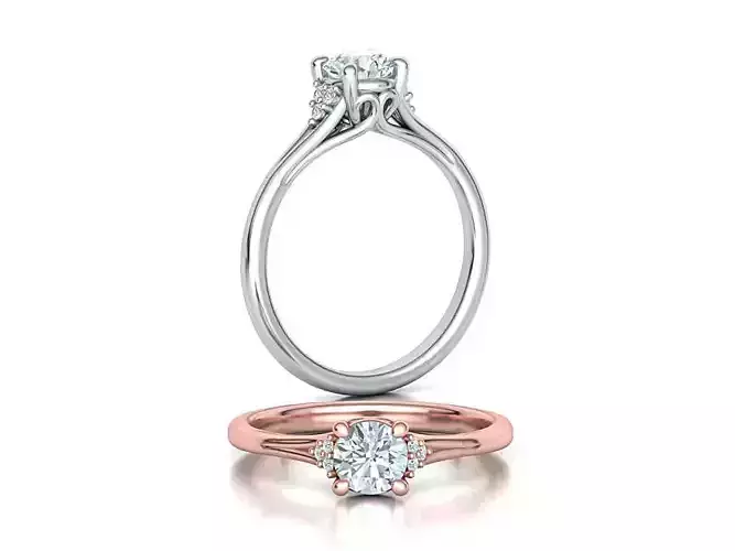Solitaire ring half carat stone printable model