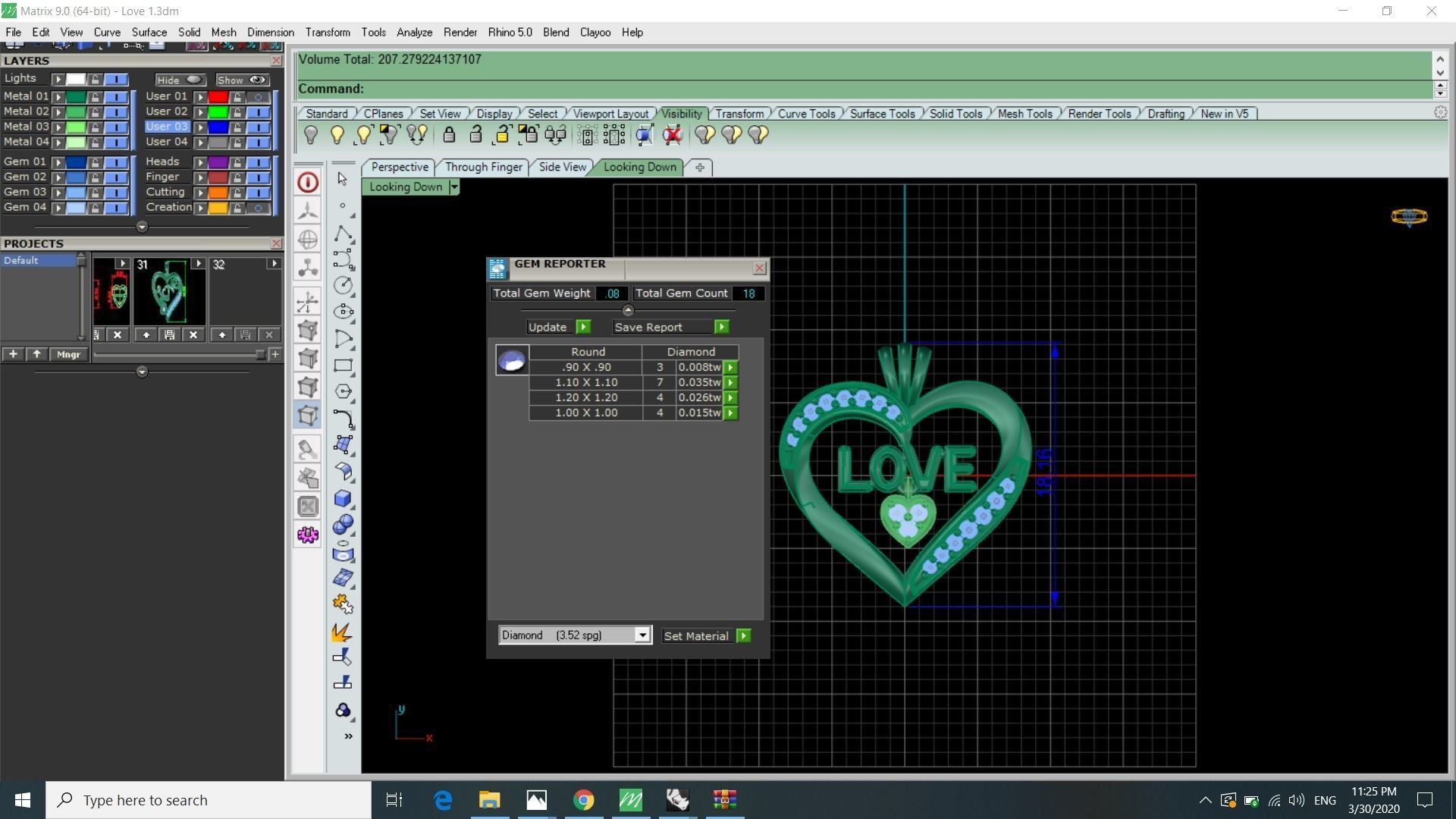 Heart Love pendent  3D print model_2