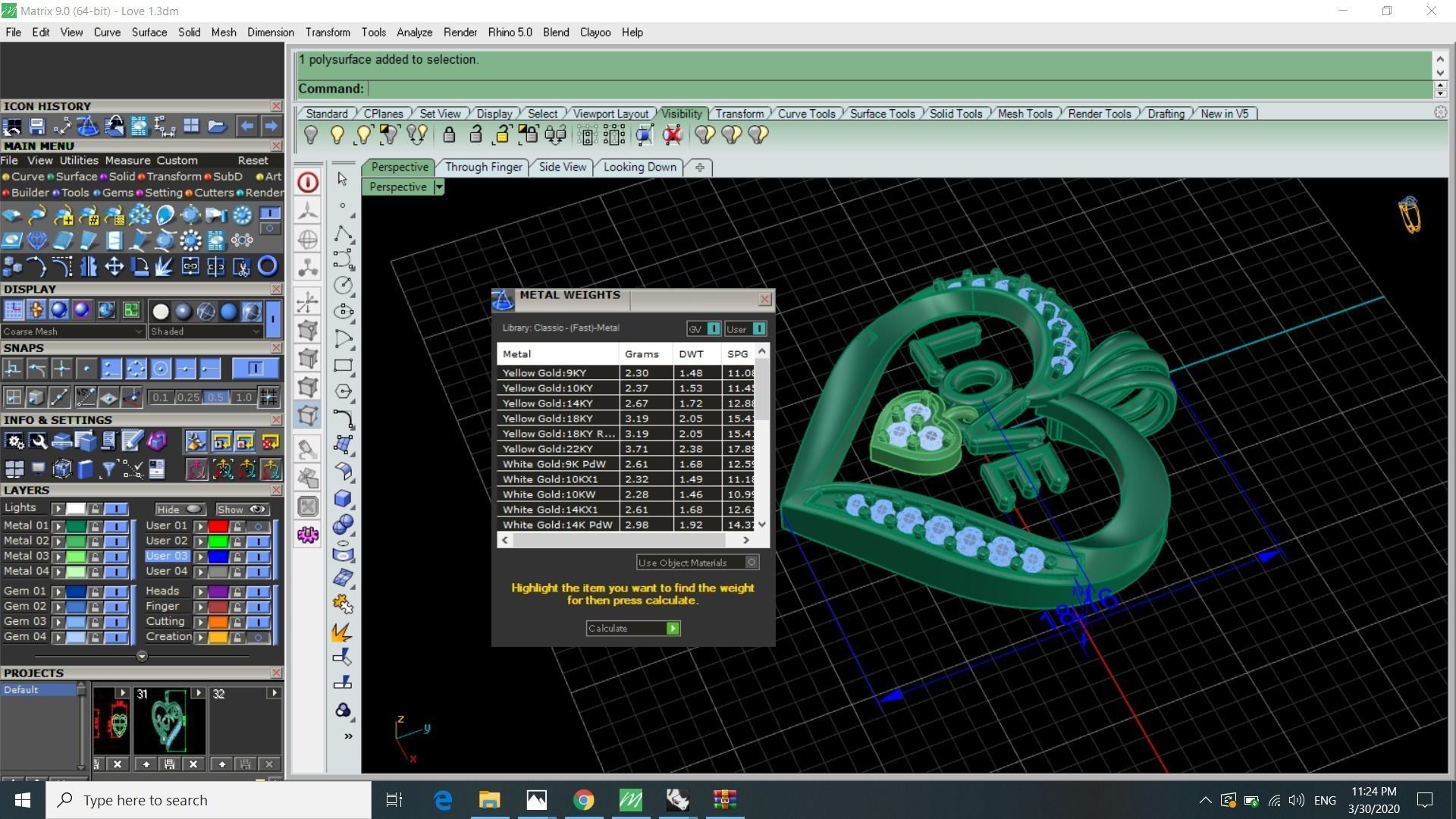 Heart Love pendent  3D print model_1