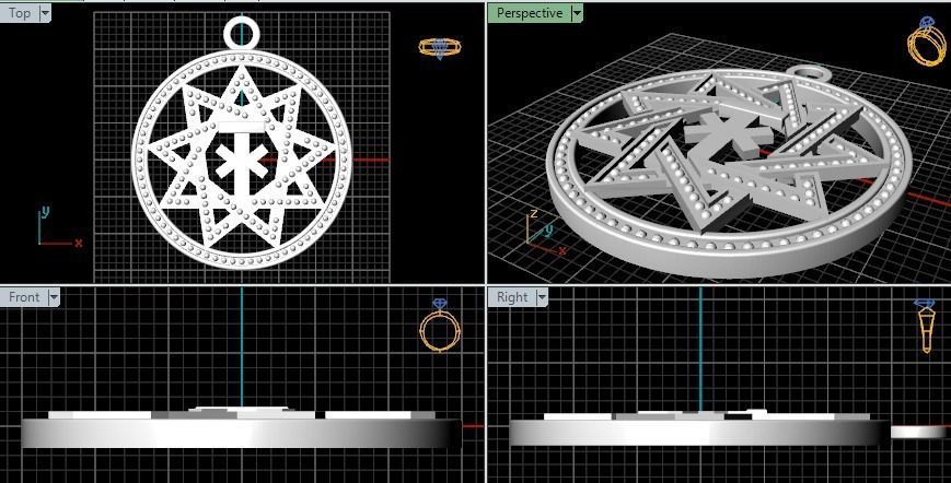 Amulet pendant 3D print model_3