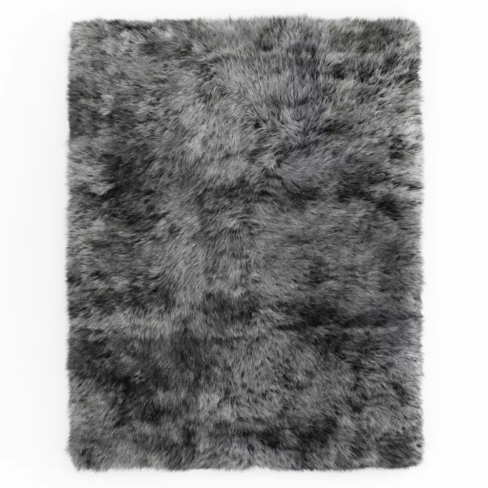 Shaggy Sheepskin Gray Rug 3D model_0