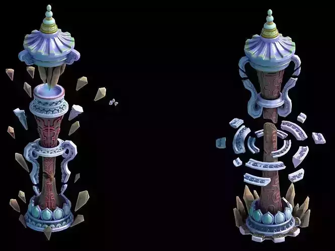 Game Model - Rune totem Stone pillars