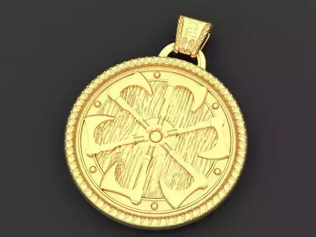 pendant amulet With Ax 3D print model