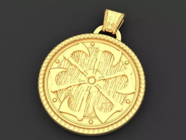 pendant amulet With Ax 3D print model_0