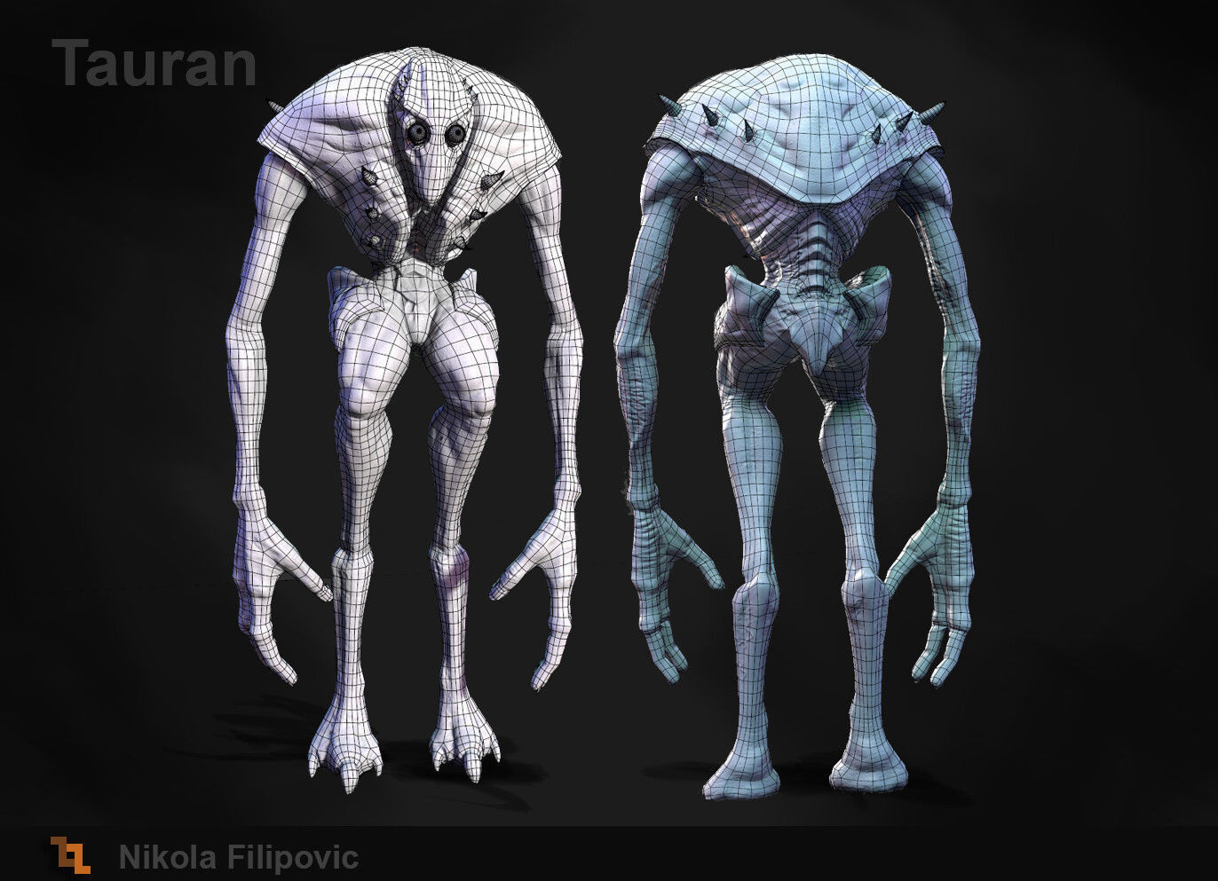 Tauran Alien Creature Low-poly 3D model_5