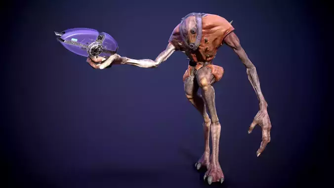 Tauran Alien Creature Low-poly 3D model
