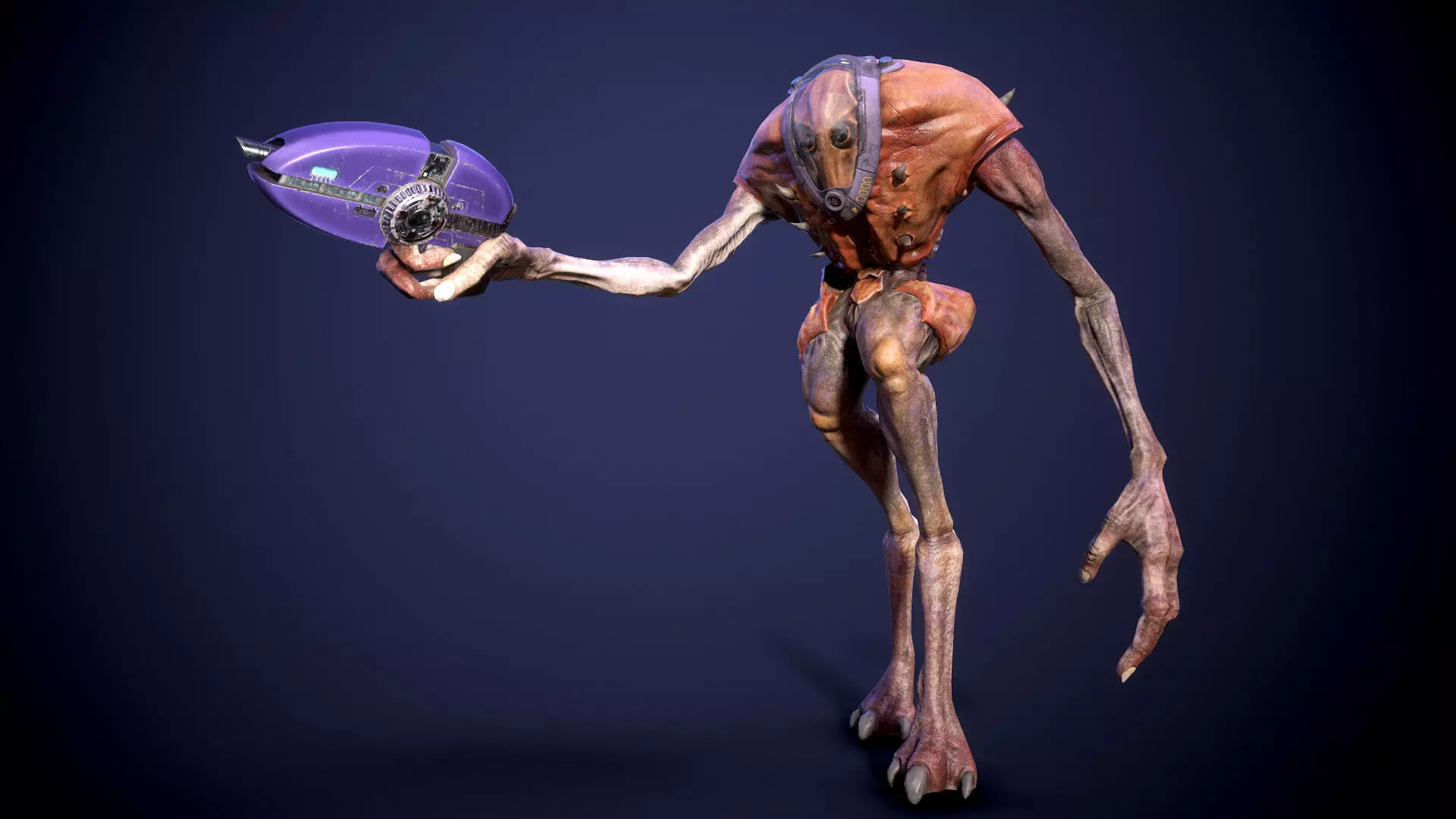 Tauran Alien Creature Low-poly 3D model_0