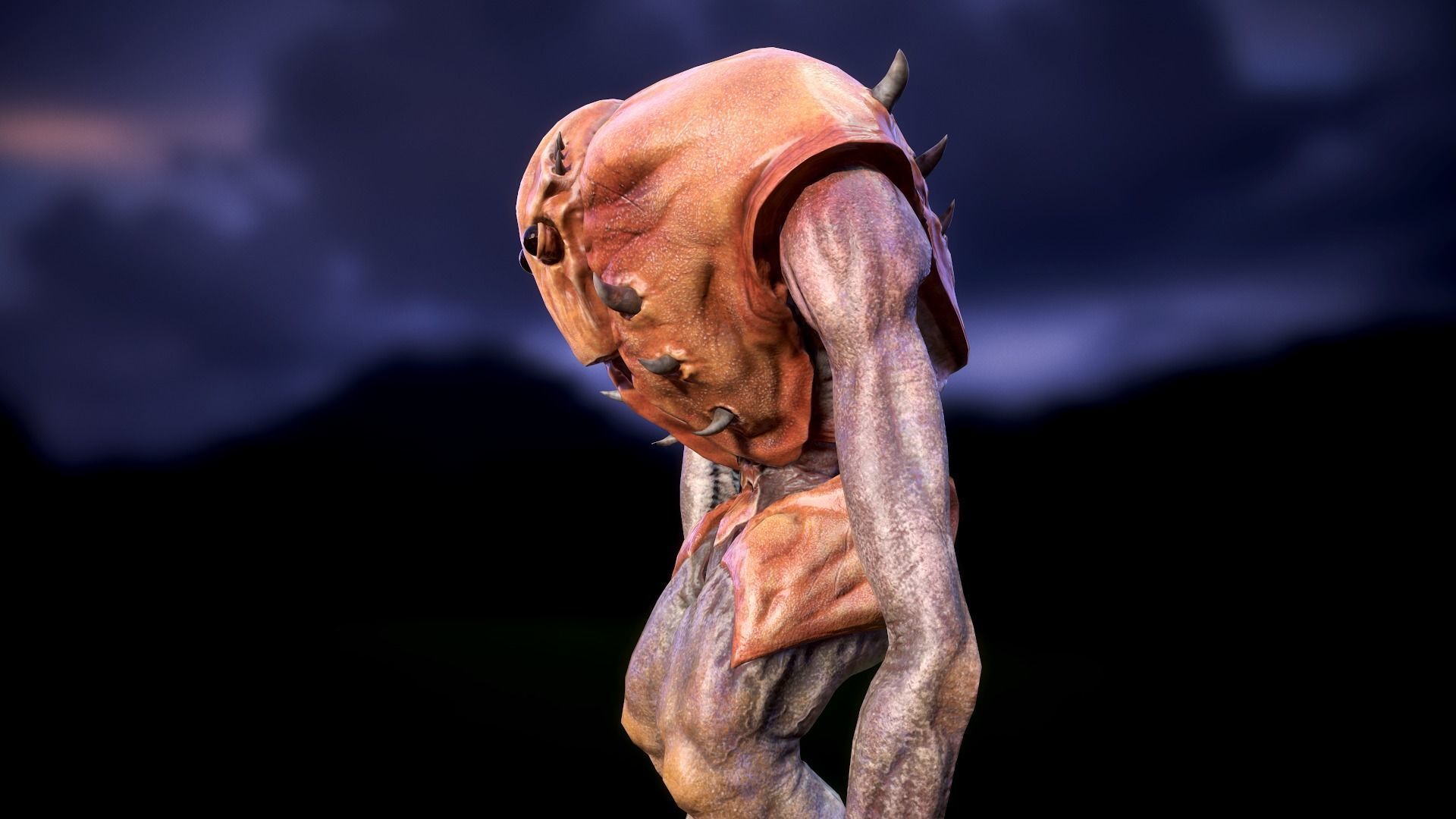Tauran Alien Creature Low-poly 3D model_9