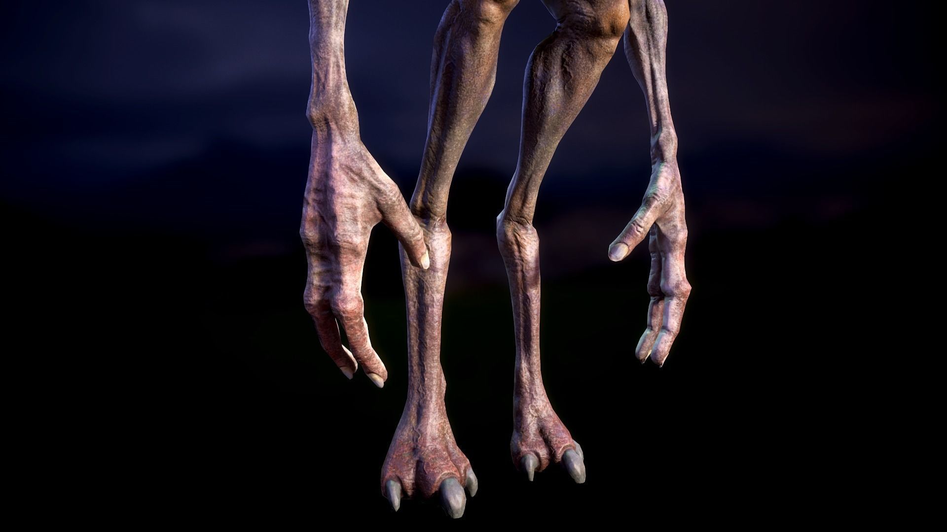 Tauran Alien Creature Low-poly 3D model_8