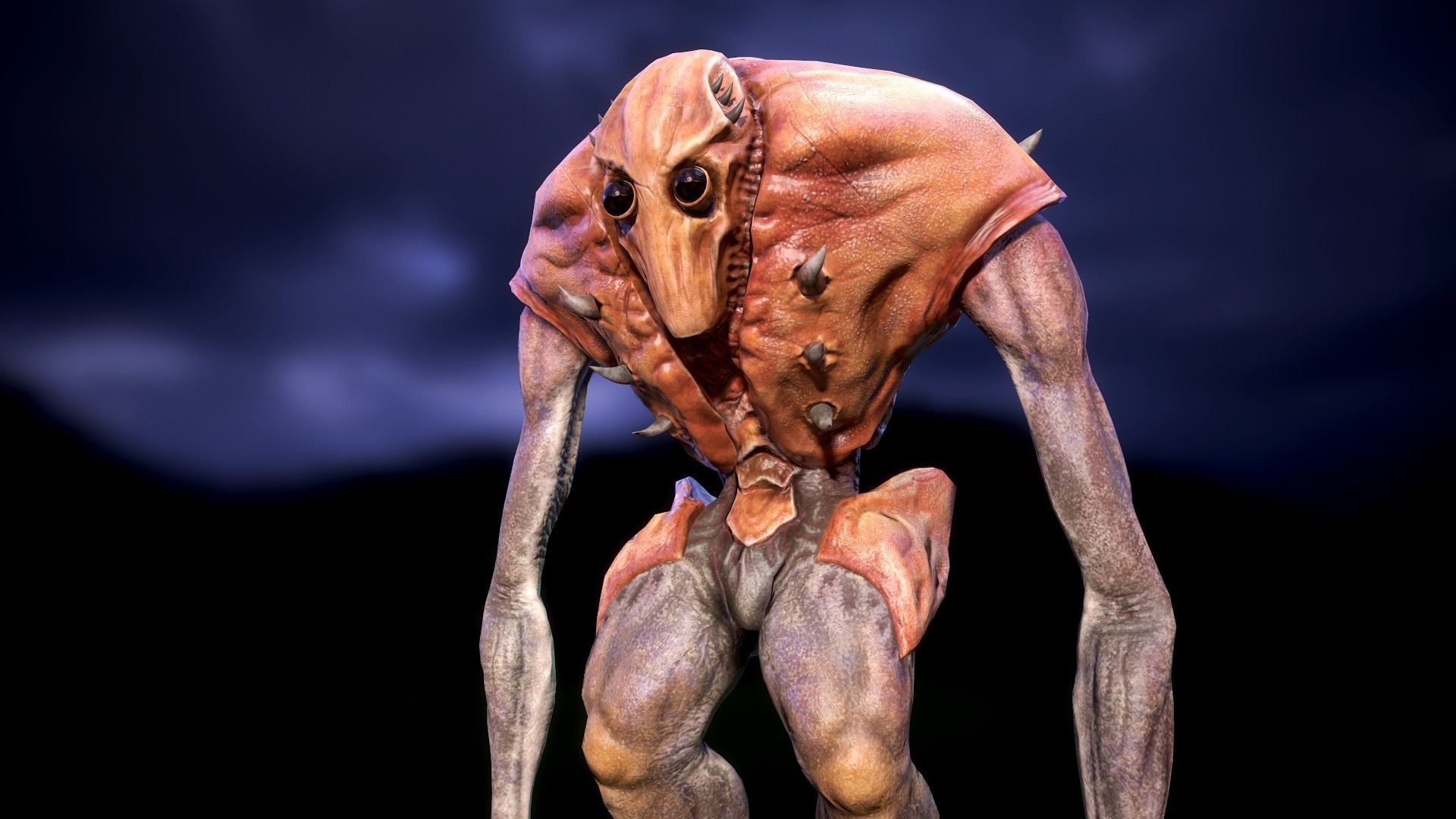 Tauran Alien Creature Low-poly 3D model_10