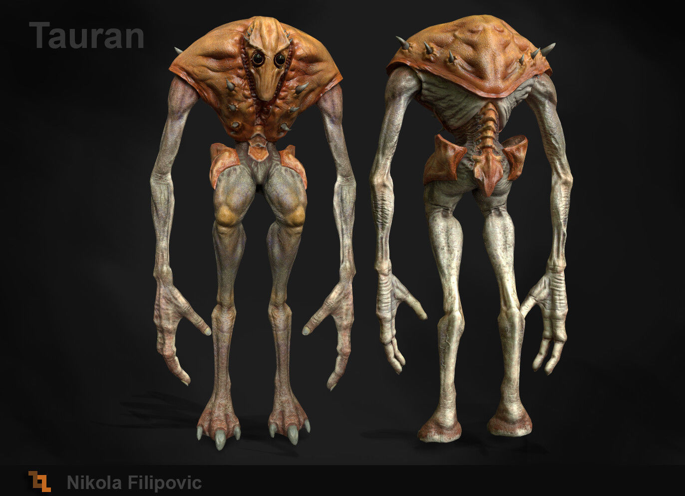 Tauran Alien Creature Low-poly 3D model_4