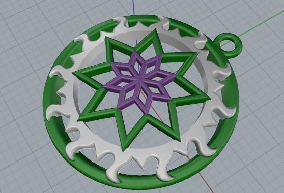 amulet pendant Stars 3D print model_6