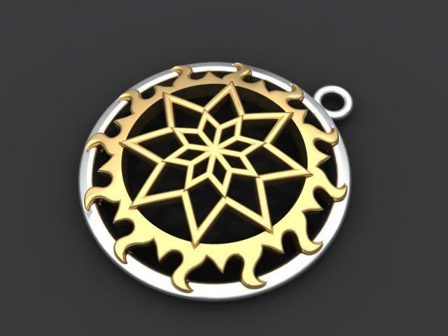 amulet pendant Stars 3D print model_1