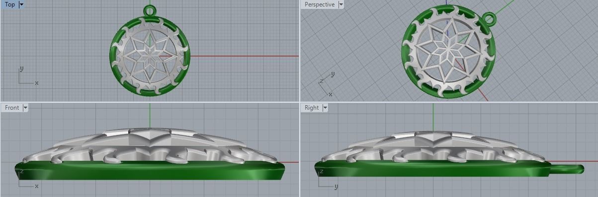 amulet pendant Stars 3D print model_3