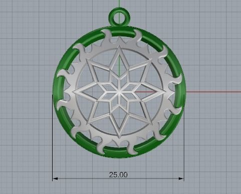 amulet pendant Stars 3D print model_4