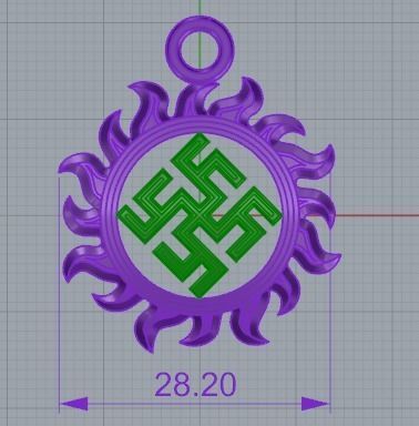 2 pieces amulet pendant 3D print model_2