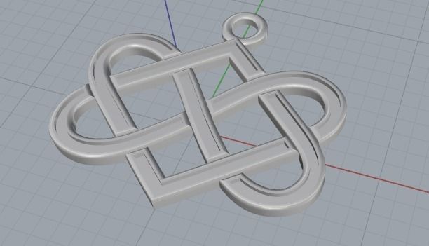 2 pieces amulet pendant 3D print model_12