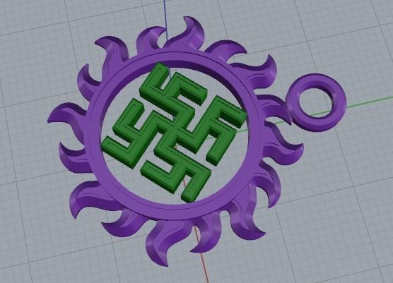 2 pieces amulet pendant 3D print model_7