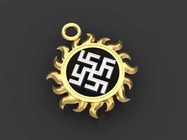 2 pieces amulet pendant 3D print model_0