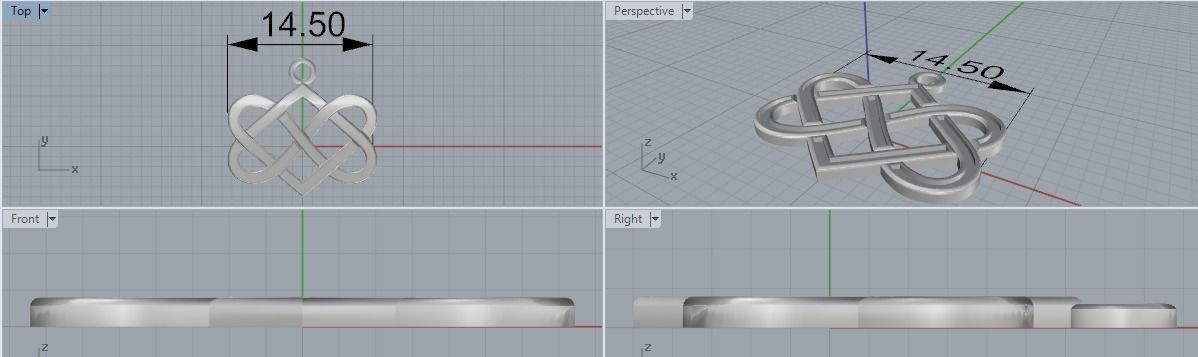 2 pieces amulet pendant 3D print model_11