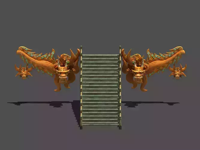 Palace - stone steps 08 3D model