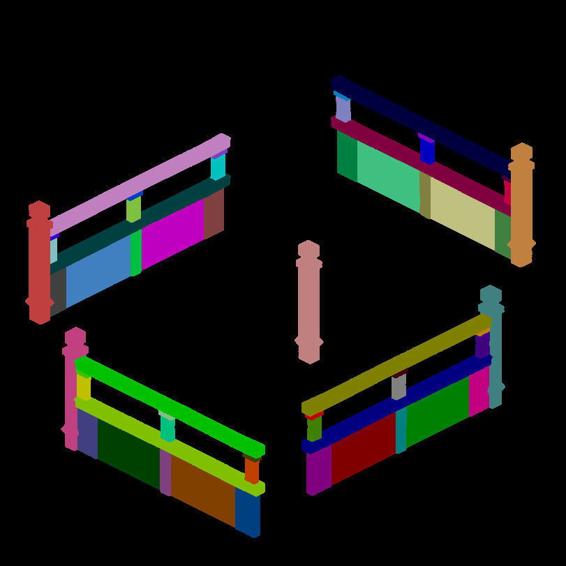 Ancient building accessories - railings 01 3D model_2