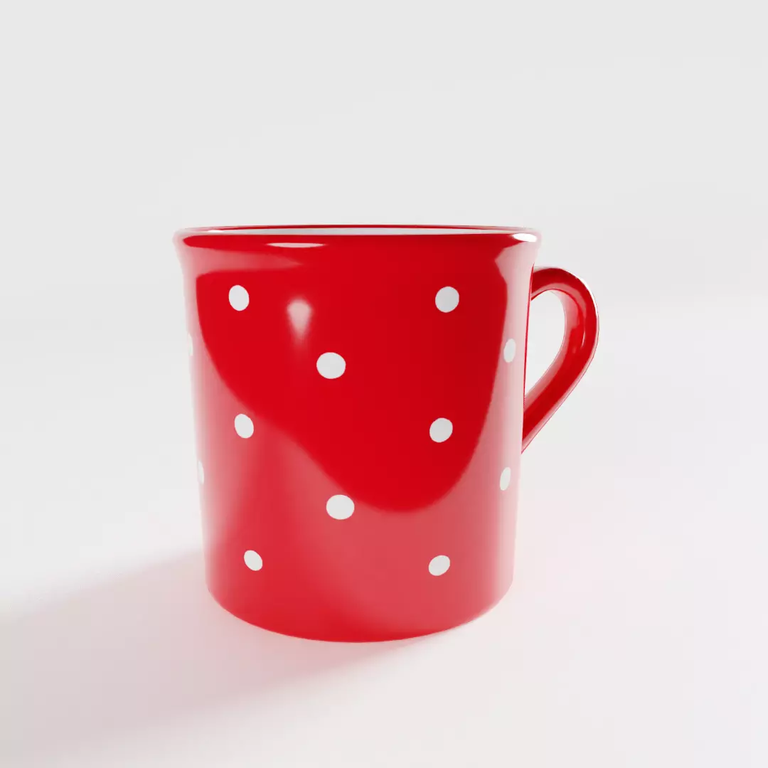 Polka Dot Hot Chocolate Mug 3D model_0