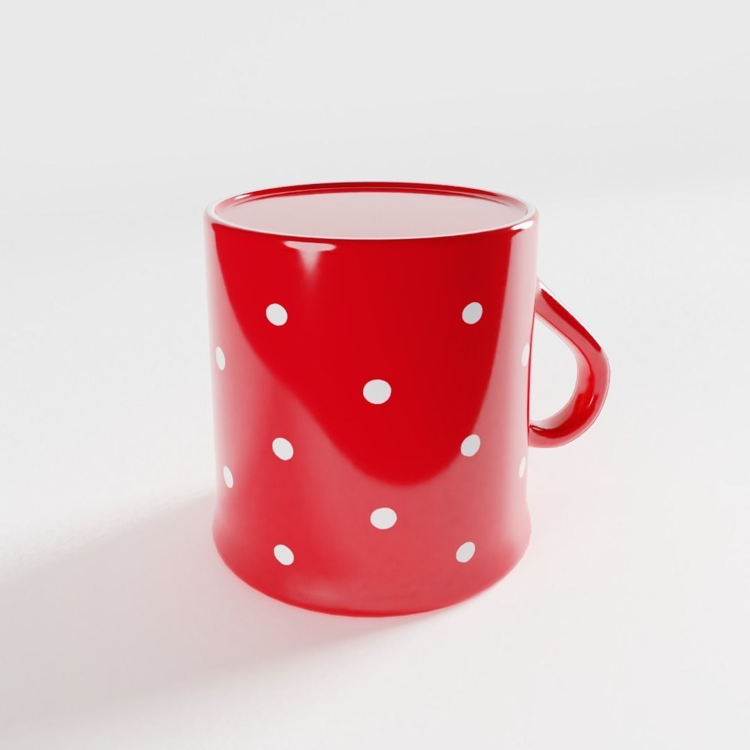 Polka Dot Hot Chocolate Mug 3D model_2
