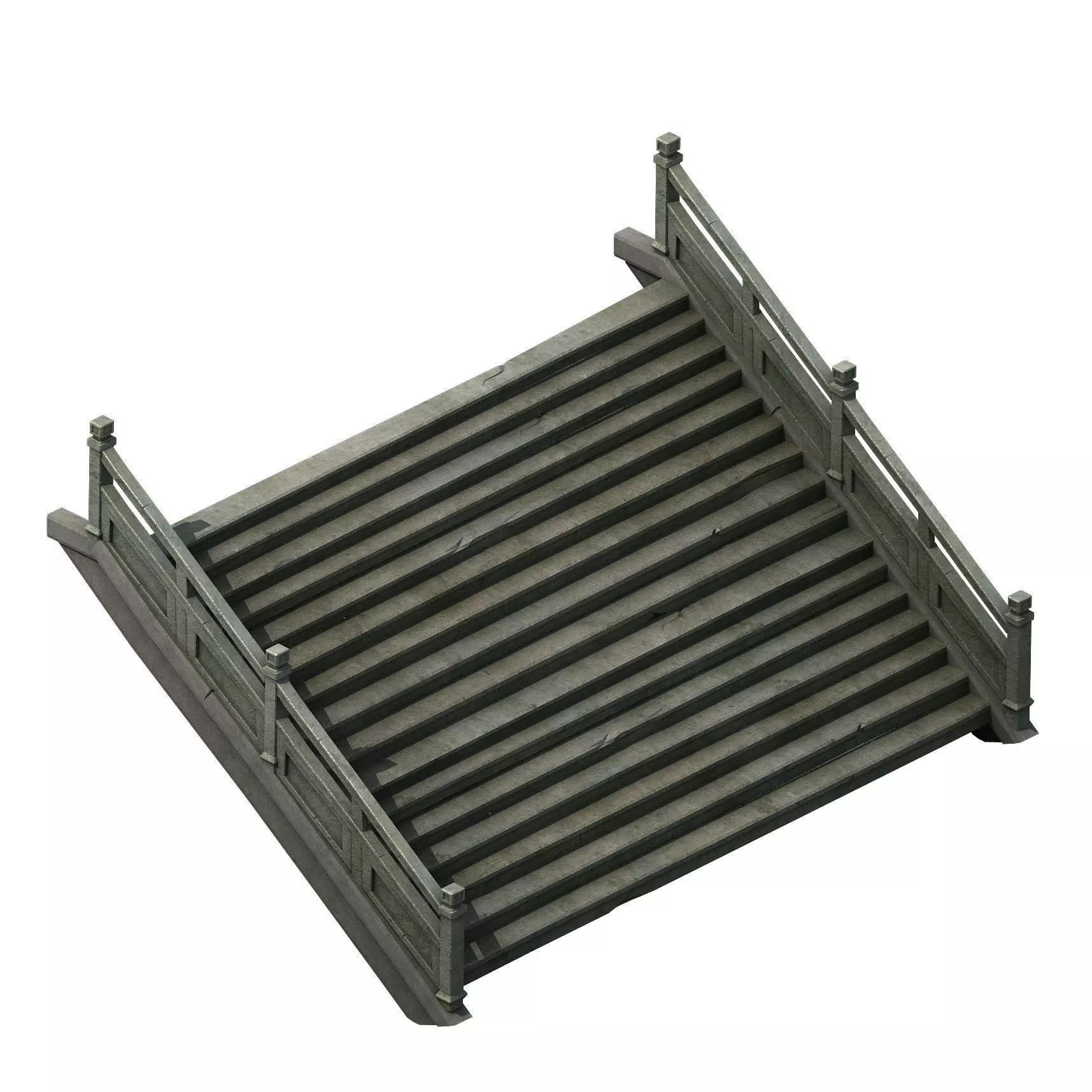 ncient building accessories - stone staircase 01 3D model_0