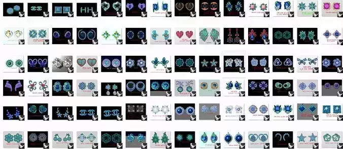 10000 Women Diamond Earrings 3dm detail bulk collection 