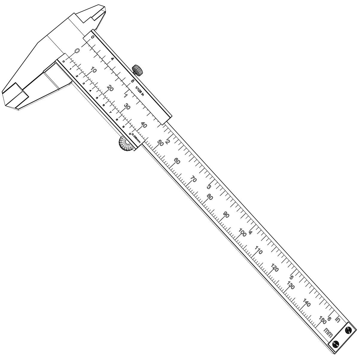 Vernier Caliper 3D Model .max .obj .3ds .wrl .wrz