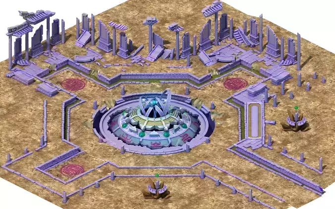 Game model - the ruins of the ancient plaza