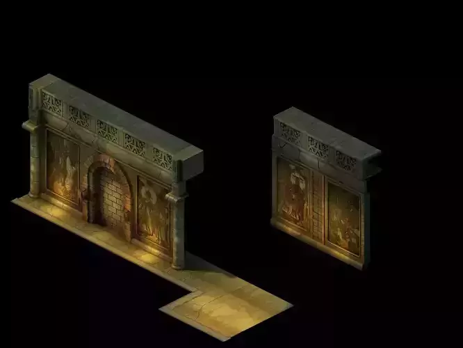 Game Model - Ancient tomb wall 011