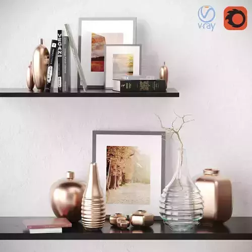 Decorative copper set with pots