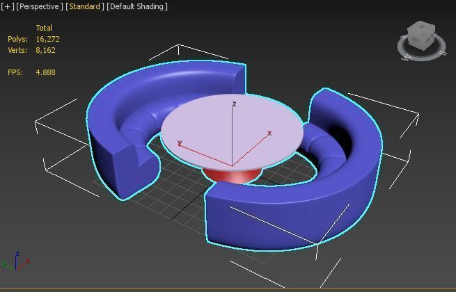 Modern Luxurious Sofa set Low-poly 3D model_1