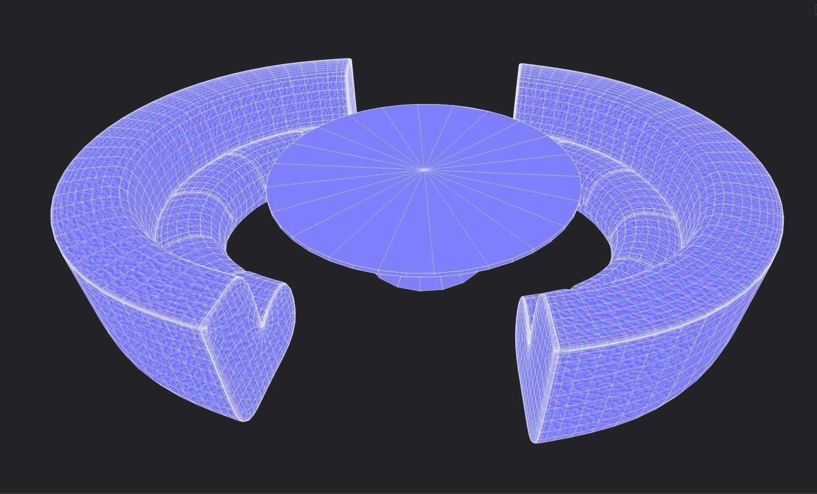 Modern Luxurious Sofa set Low-poly 3D model_8