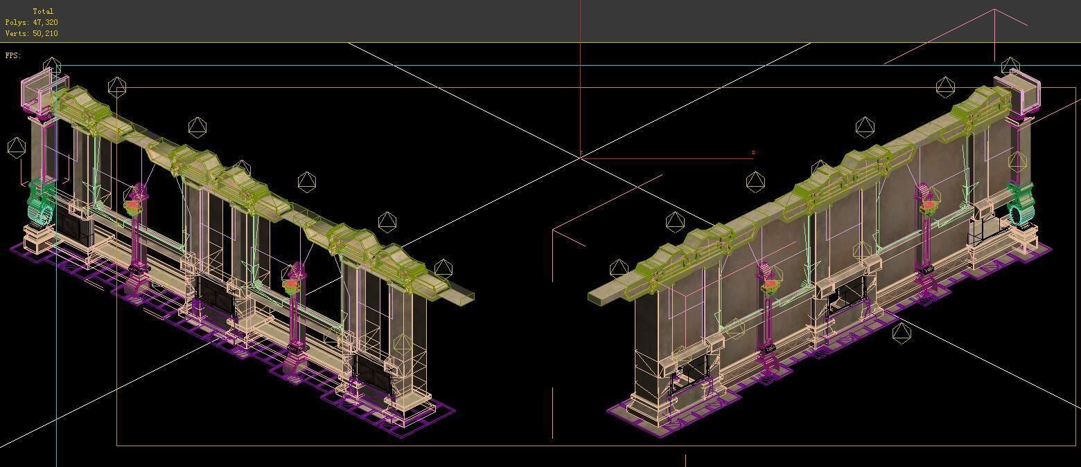 Game Model - Ancient tomb wall 013 3D model_1