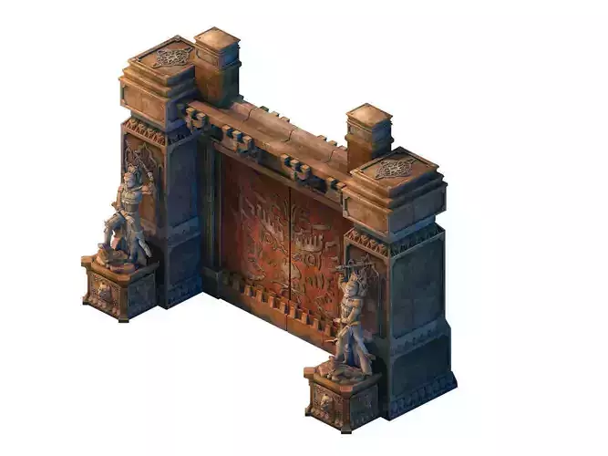 Game model - the tomb stone carving door