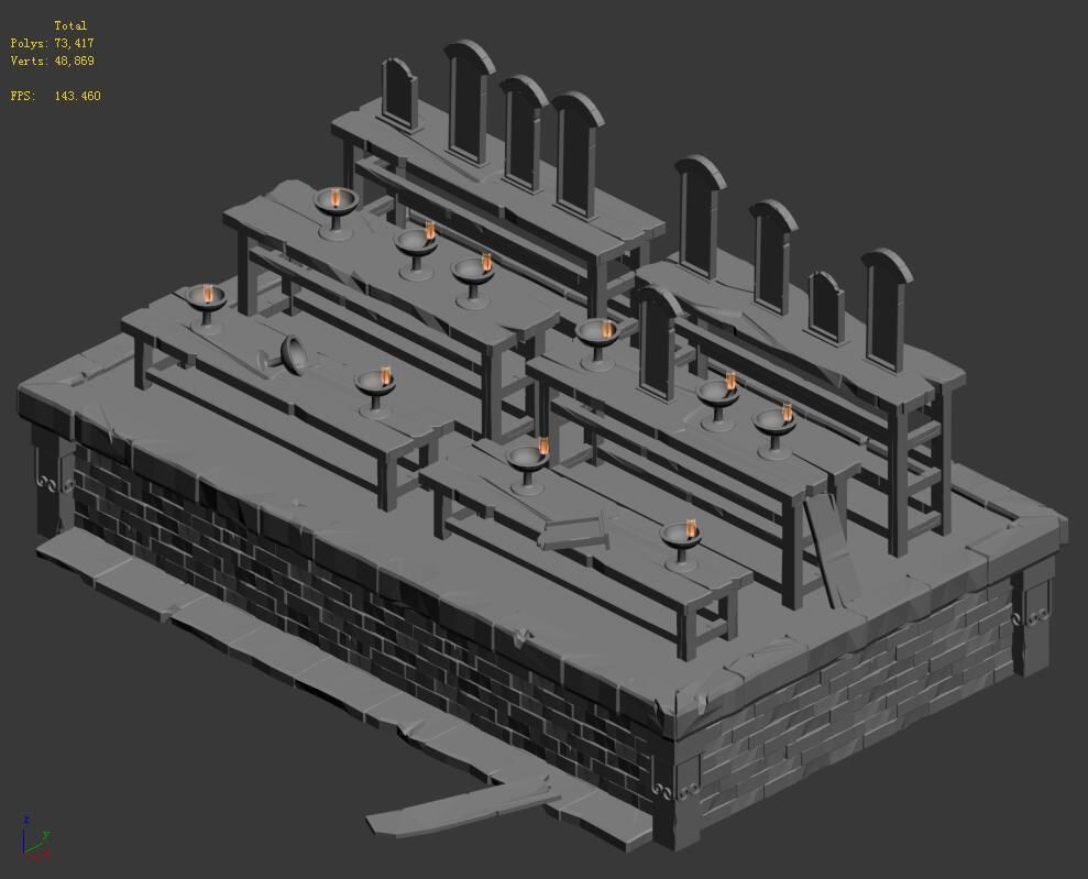 Ghost Furniture - Candlestick 02 3D model_4