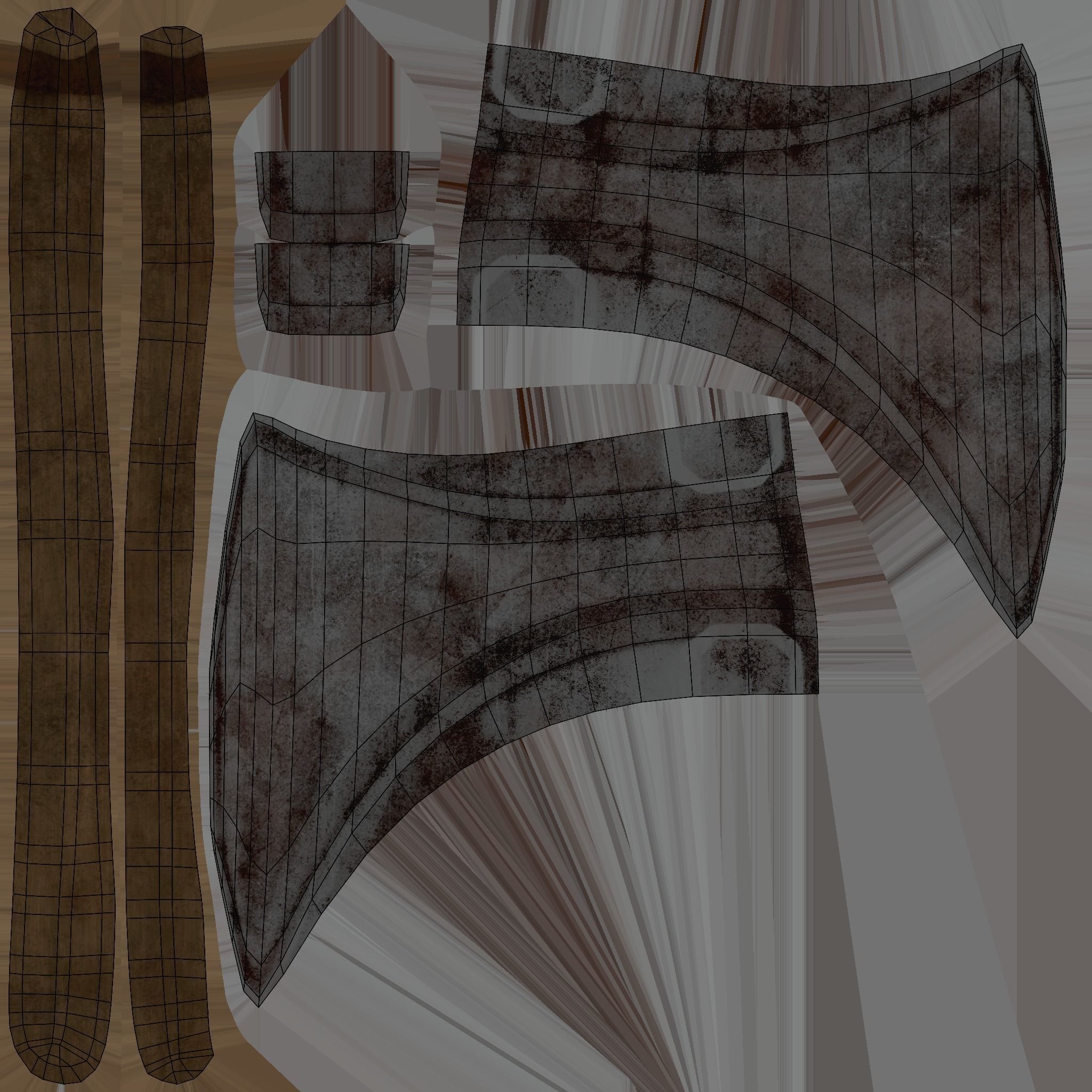 Axe low poly Low-poly 3D model_6