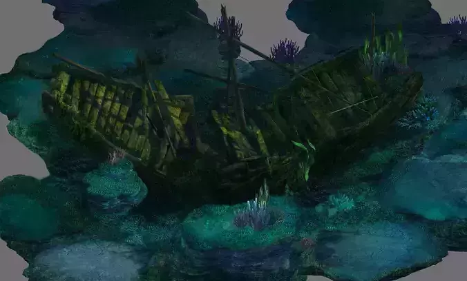 Game Model - Undersea Shipwreck -01 3D model