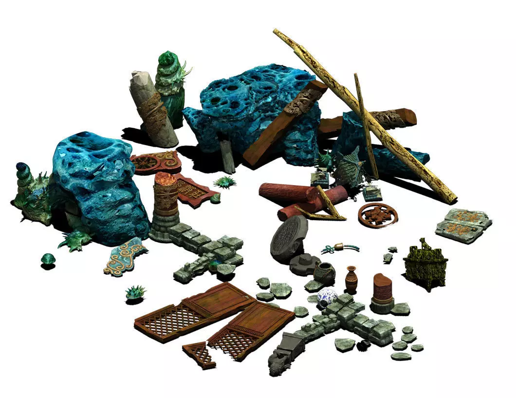 Ancient ruins of the seabed - remains 3D model