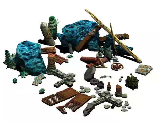 Ancient ruins of the seabed - remains 3D model