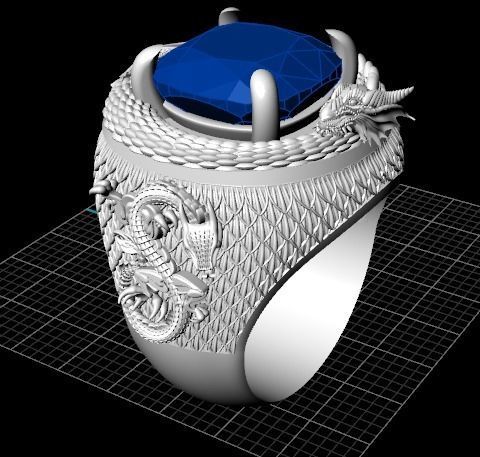 Dragon ring 3D print model_2