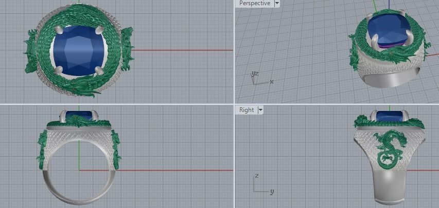 Dragon ring 3D print model_3